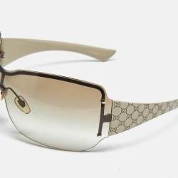 Pre Owned Gucci Brown Gradient GG1825/S Monogram Shield Sunglasses