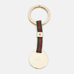 Pre Owned Gucci Ribbon Gold Tone Key Ring