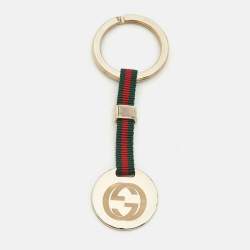Pre Owned Gucci Ribbon Gold Tone Key Ring