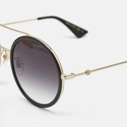 Pre Owned Gucci Black Gradient GG0061S Round Sunglasses