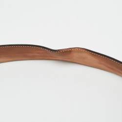 Pre Owned Gucci Beige Leather Interlocking G Buckle Belt 90 CM