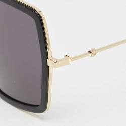 Pre Owned Gucci Black GG0106S Geometric Sunglasses