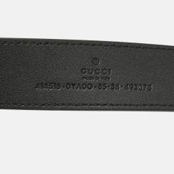 Pre Owned Gucci Black Leather GG Marmont Buckle Belt 85CM