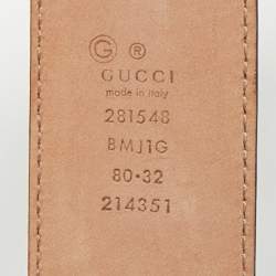 Pre Owned Gucci Teal Green Microguccissima Leather Buckle Belt 80CM