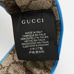 Pre Owned Gucci Brown Guccissima Bee & Floral Appliqué Silk Headband