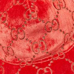 Pre Owned Gucci Red GG Velvet Baseball Cap L