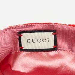 Pre Owned Gucci Red GG Velvet Baseball Cap L