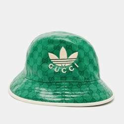 Pre Owned Gucci x Adidas Green GG Coated Canvas Bucket L