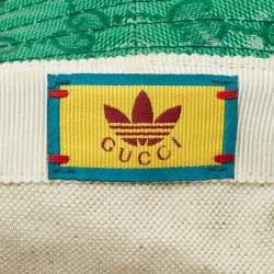Pre Owned Gucci x Adidas Green GG Coated Canvas Bucket L