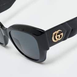 Pre Owned Gucci Black GG0808S Butterfly Sunglasses