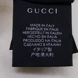 Pre Owned Gucci Cream GG jacquard Wool and Silk Scarf 
