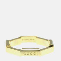 Pre Owned Gucci Link To Love 18K Yellow Gold Band Ring EU 60