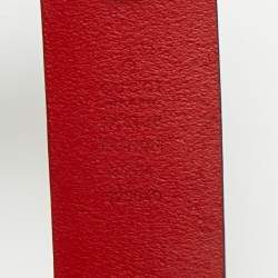 مملوكة مسبقًا Gucci Red Leather Interlocking G Buckle Belt 85CM