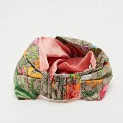 Pre Owned Gucci Multicolor Floral GG Supreme Print Silk Headband M