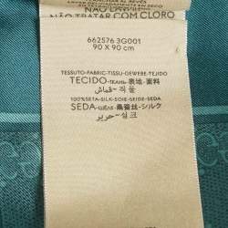 Pre Owned Gucci Green Horse-bit GG Supreme Print Silk Square Scarf 