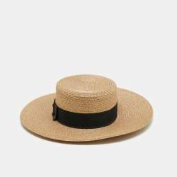 Pre Owned Gucci Gold Lame Papier Hat M/57 cm