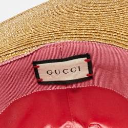 Pre Owned Gucci Gold Lame Papier Hat M/57 cm