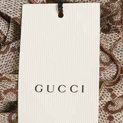 Pre Owned Gucci Beige GG Supreme Monogram Print Nylon Mesh Tights L