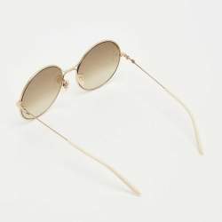 Pre Owned Gucci Brown Gradient GG0395S Round Sunglasses