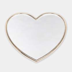 Pre Owned Gucci Gold Guccissima Leather Heart Hand Mirror