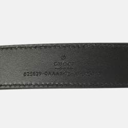 مملوكة مسبقًا حزام غوتشي جي جي مارمونت جلد أسود نحيف 70 سم