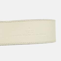 Pre Owned حزام غوتشي جلد وردي باهت بإبزيم جي مارمونت 70 سم