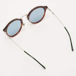 Pre Owned Gucci Black/Green GG0917S Round Sunglasses