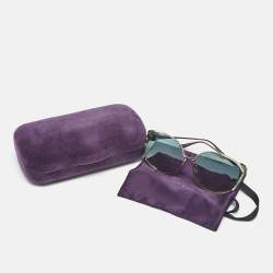 Pre Owned Gucci Green/Gold Tone Gradient GG0225S Oversized Sunglasses