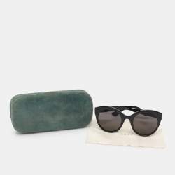 Pre Owned Gucci Black Acetate GG0028S Round Sunglasses 