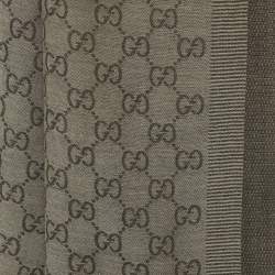 Pre Owned Gucci Brown GG Jacquard Wool Blend Stole