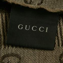 Pre Owned Gucci Brown GG Jacquard Wool Blend Stole