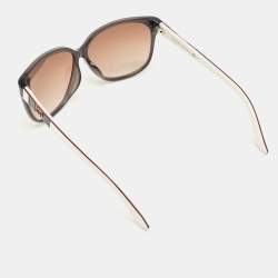 Pre Owned Gucci White/Brown Gradient GG 3551/F/S Interlocking G Oversized Sunglasses