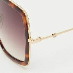 Pre Owned Gucci Brown Gradient GG106S Oversized Sunglasses