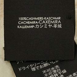 Pre Owned Gucci Off White GG Jacquard Cashmere Fringed Scarf