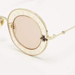 مملوكة مسبقًا نظارة شمسية غوتشي مستديرة GG0113S صفراء/وردية L'aveugle Par Amour