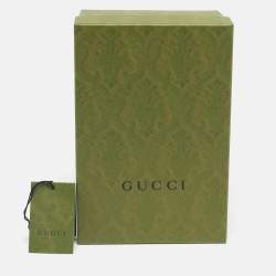 Pre Owned Gucci Light Blue & Grey Logo Intarsia Wool Shawl