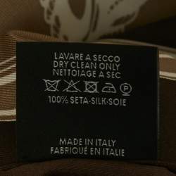 Pre Owned Gucci Beige & Black Buckle Printed Silk Scarf
