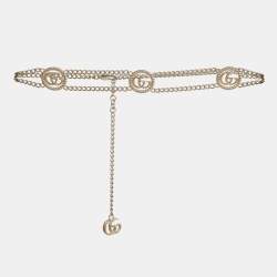 Pre Owned Gucci GG Gold Tone Chain Belt