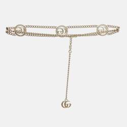 Pre Owned Gucci GG Gold Tone Chain Belt