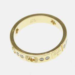 Pre Owned Gucci Icon Star Ring Diamond 18K Yellow Gold Fashion Band Ring EU 57