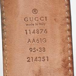 Pre Owned Gucci Dark Brown Guccissima Leather Interlocking G Belt 95CM
