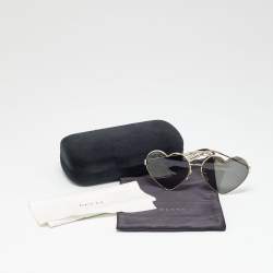 Pre Owned Gucci Black/Gold Tone GG1283S Heart Aviator Sunglasses