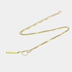 Pre Owned Gucci Lariat Yellow Gold 18K No Stone Necklace Gold