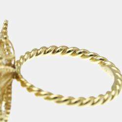 Pre Owned Gucci Le March Des Merveilles Butterfly Yellow Gold 18K Fashion Diamond Band Ring Gold EU 52 