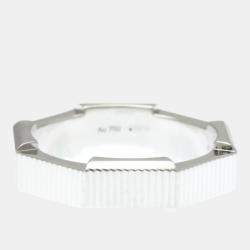 Pre Owned Gucci Link To White Gold 18K Fashion No Stone Band Ring Silver EU 52