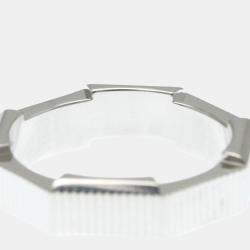 Pre Owned Gucci Link To White Gold 18K Fashion No Stone Band Ring Silver EU 52
