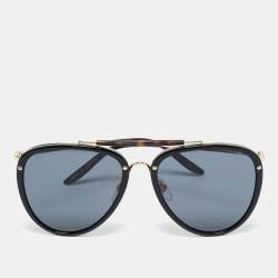 Pre Owned Gucci Black GG0672S Aviator Sunglasses