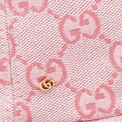 Pre Owned Gucci Pink GG Jacquard Canvas Baseball Cap L/59 cm
