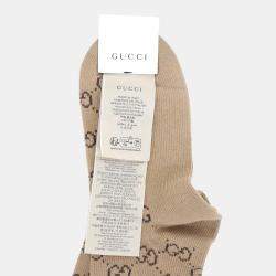 Pre Owned Gucci Beige Web GG Sock