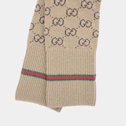 Pre Owned Gucci Beige Web GG Sock